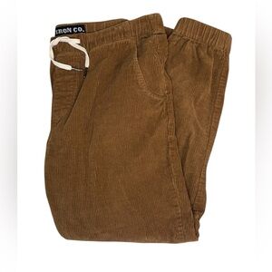 Iron Co. Corduroy Jogger Men’s L Brown Fall Winter Elastic Waist Drawstring